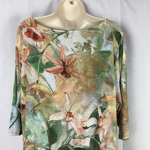 Soft Surroundings Vivienne Floral Print Paneled Colorful Maxi Dress Plus Size 1X - Picture 10 of 16